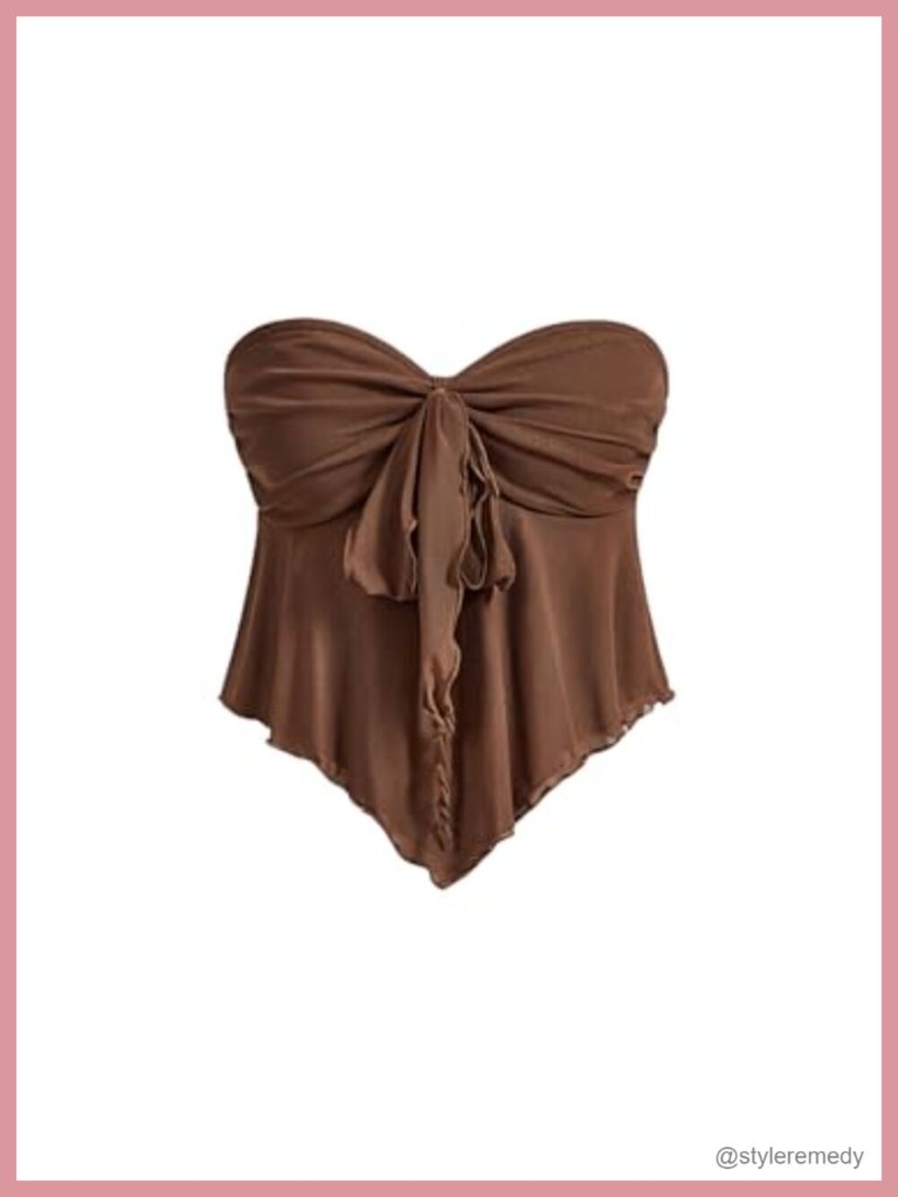 Strapless Tie Front Babydoll Flared Tube Top Sleeveless Summer
